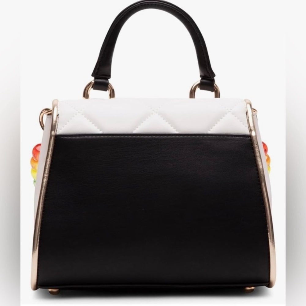 NWT BETSEY JOHNSON Beary Sweet Black and White Top Handle Bag - Picture 6 of 9